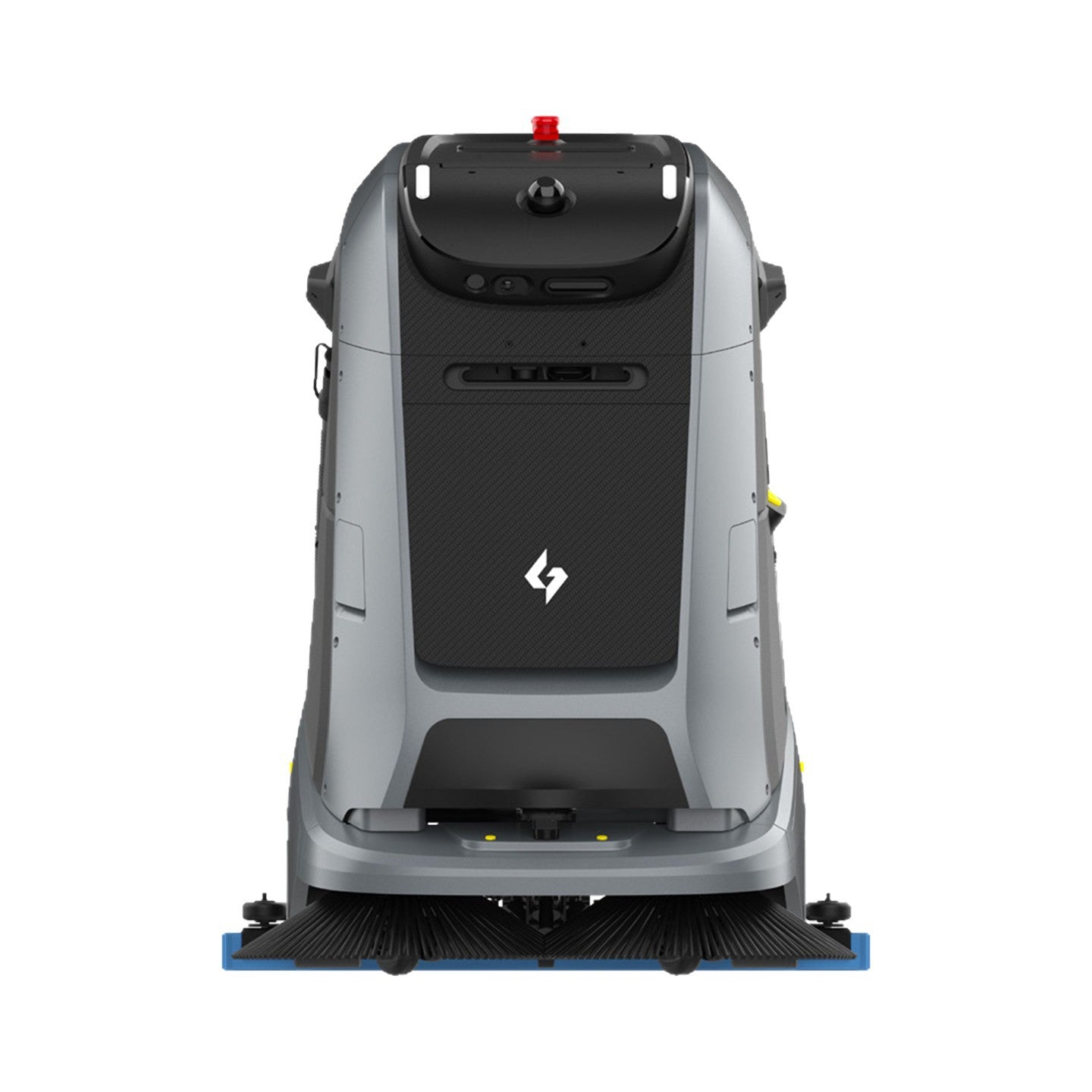 Commercial cleaning robot scrubbing a tiled shopping centre floor