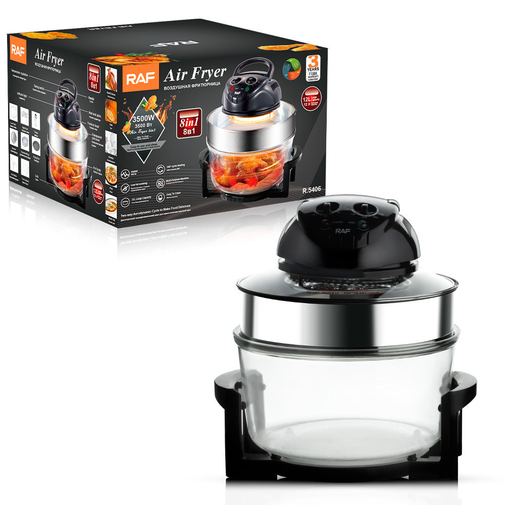 RAF 360 12L air fryer with transparent glass tank