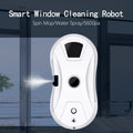 Robot window cleaner in use on a glass balcony balustrade