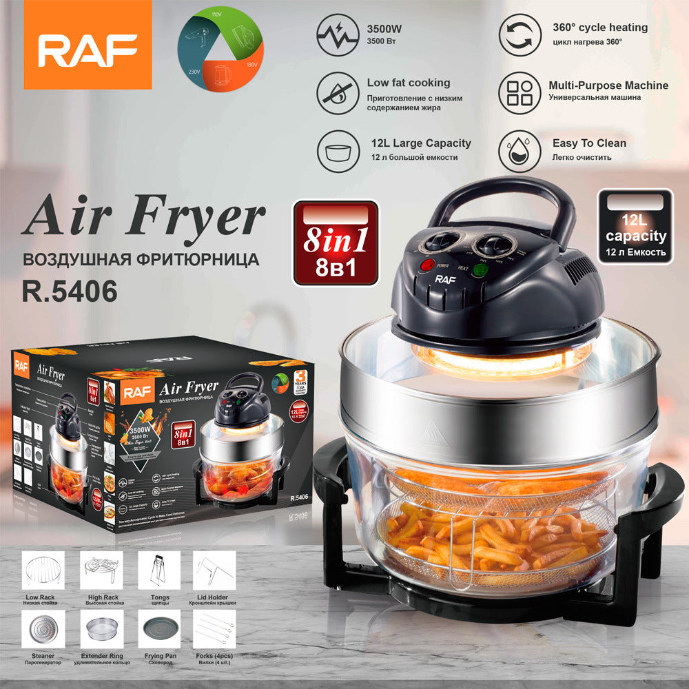 RAF 360 family size 12L glass air fryer by Cleantop