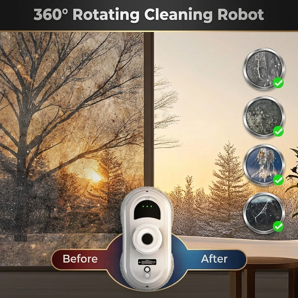 Smart Window Cleaner — Automatic Water Spray & Anti-Fall Safety