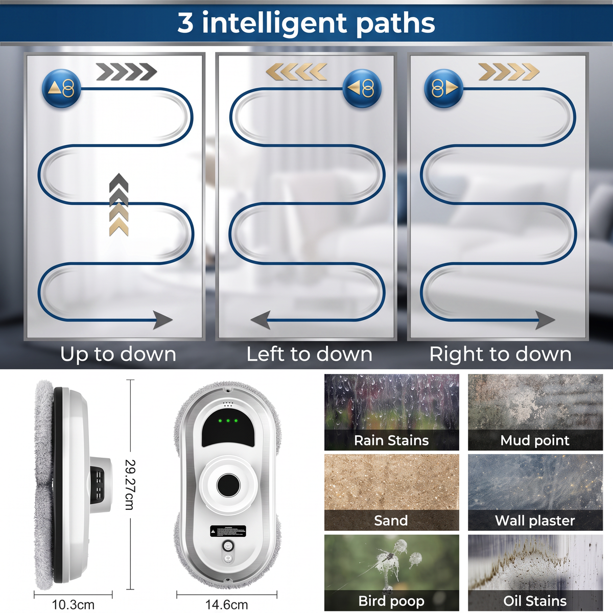 Smart Window Cleaner — Automatic Water Spray & Anti-Fall Safety