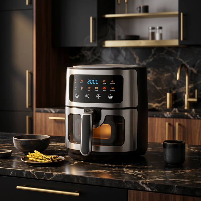 Cleantop Multifunctional Visual Air Fryer, 8L with glass viewing window